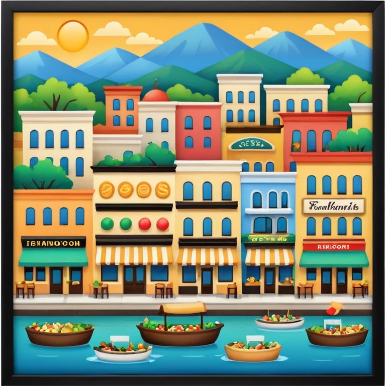 Hometown with many restaurants emoji