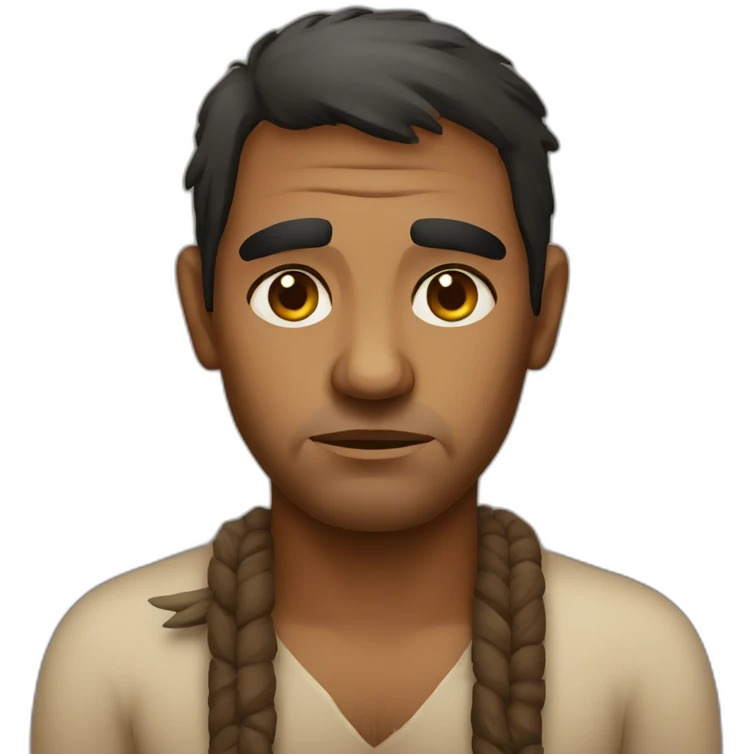 Sad Australian indigenous man emoji