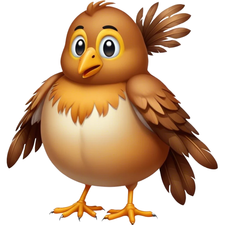 A peeing bird emoji