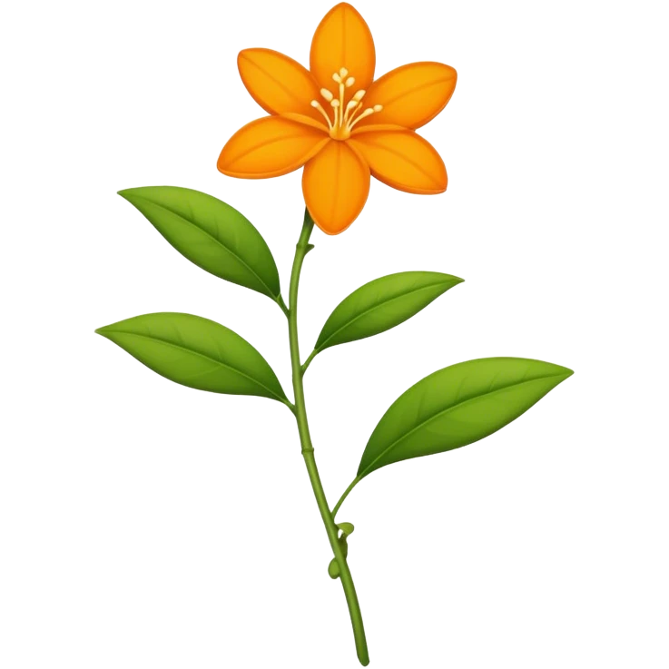 single Orange Jasmine, straight stem emoji
