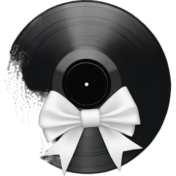 vinyl record with white bow emoji