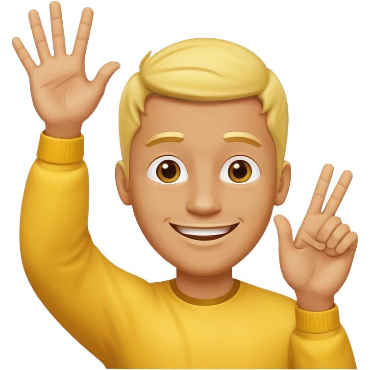 A yellow man with both his hands up waving his fingers towards himself  emoji