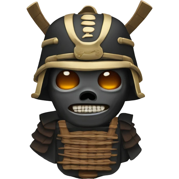 cabeza de samurai con casco y cara de calavera emoji
