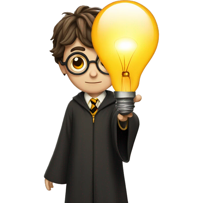 harry potter with bulb over head emoji