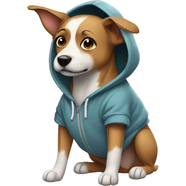 dog wearing a hoodie emoji