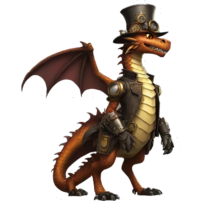 Steampunk Dragon full body emoji