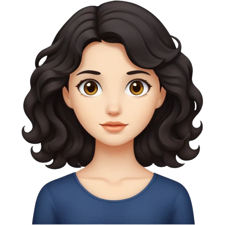 Saçı dalgslı olan esmer bir kız emoji