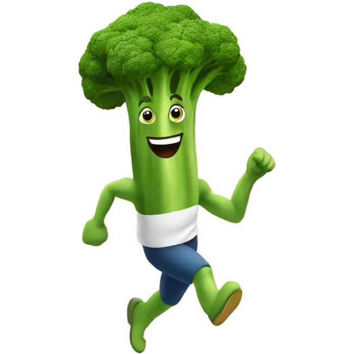sprinting broccoli joyfully  emoji