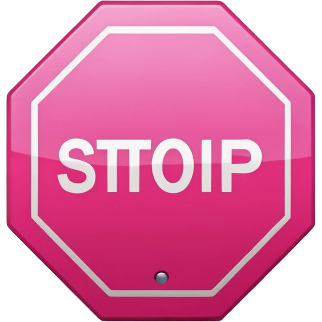 Pink stop sign  emoji