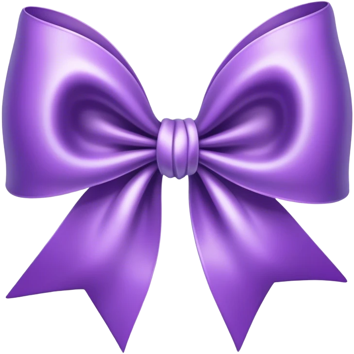 "A large, silky violet bow with elegantly curved loops and flowing tails, softly reflecting light."
 emoji