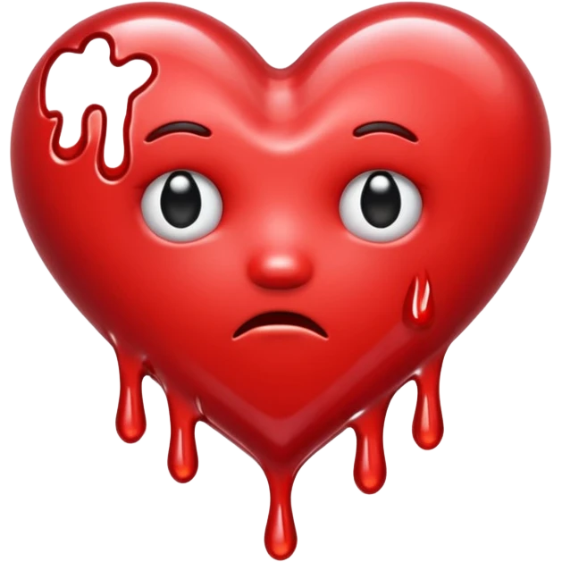 A melting heartbreak emoji