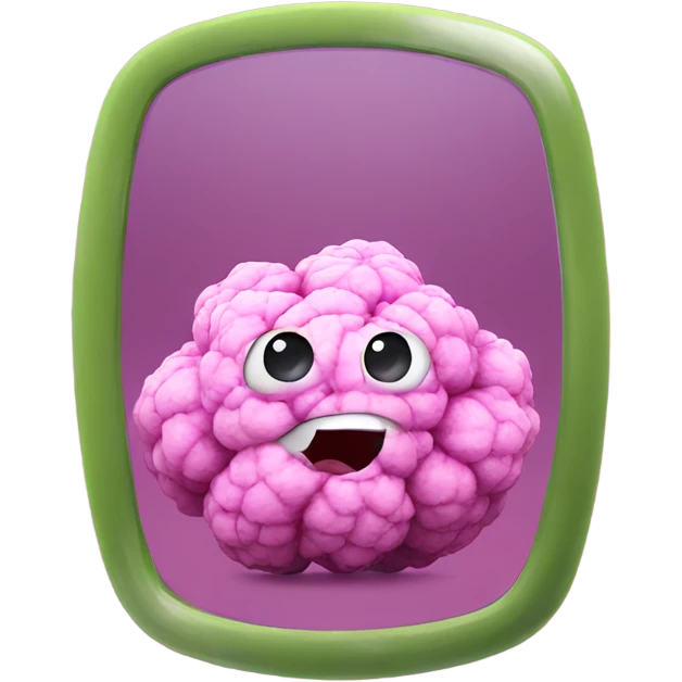pink cauliflower looking in mirror emoji