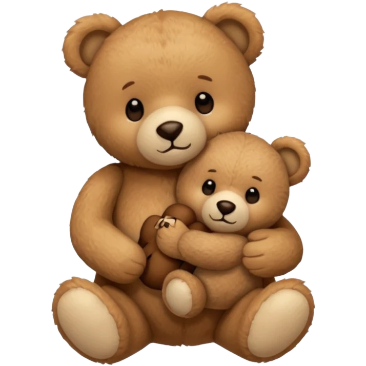Teddy bear holding a smaller teddy bear  emoji