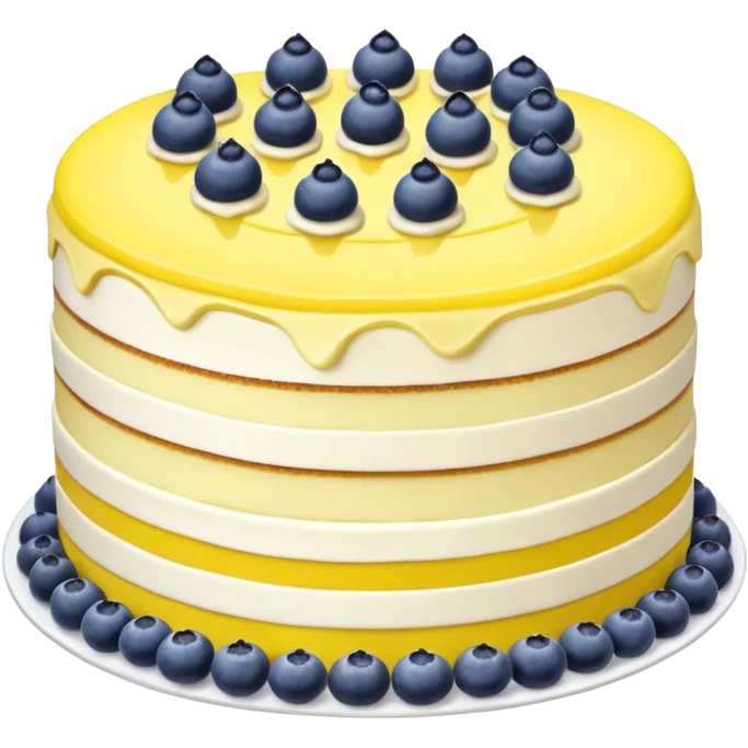 Triple layer lemon and blueberry cake emoji