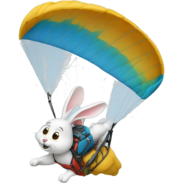 Rabbit paragliding emoji