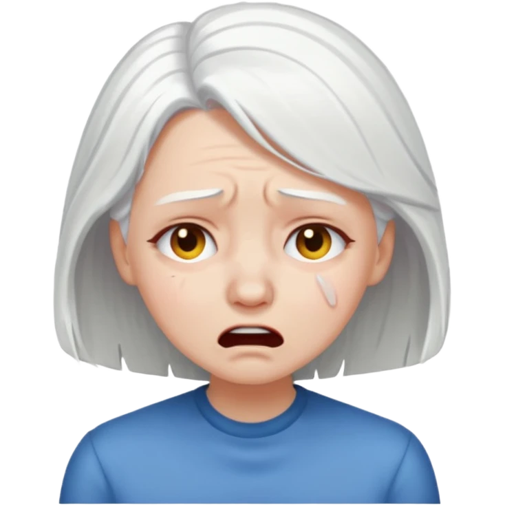 female white hair head slap
 emoji
