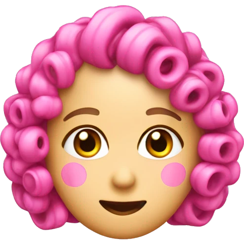 one pink plastic curler emoji
