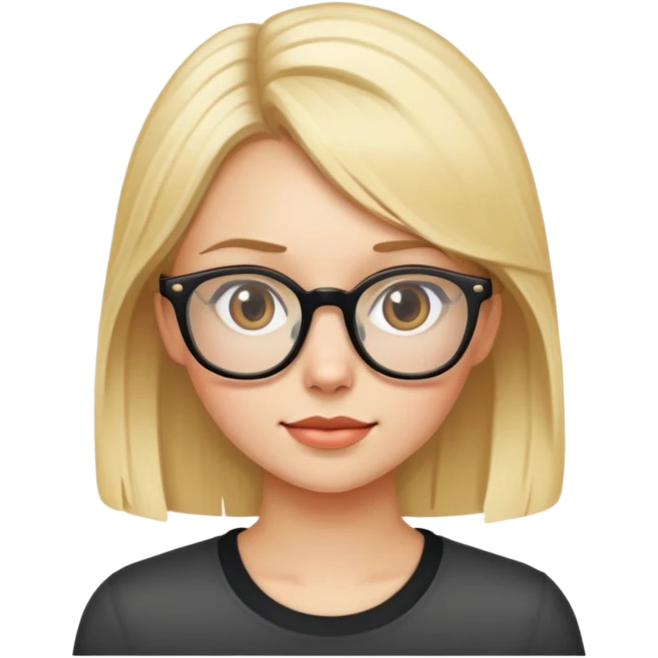 Blonde girl with glasses emoji