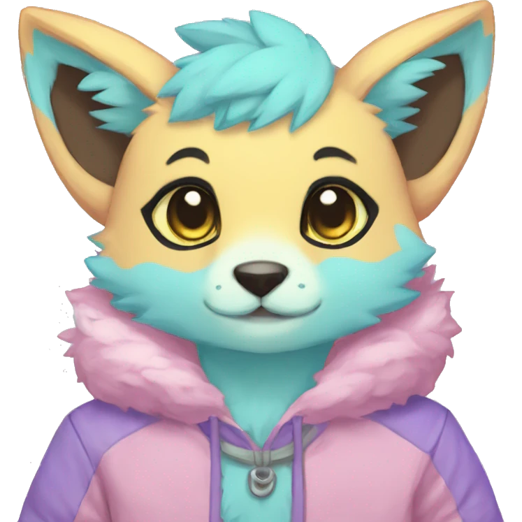 Kawaii colorful pastel anthro fursona Fakemon emoji
