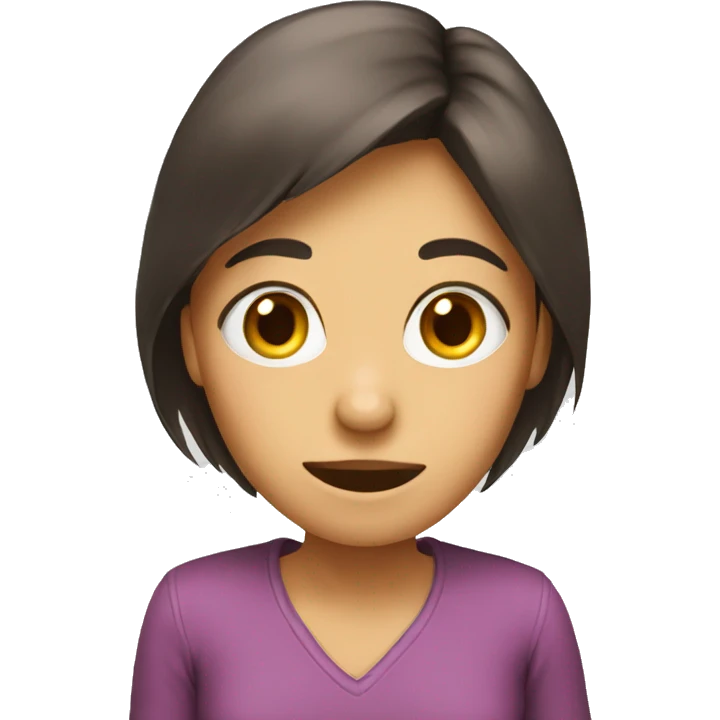 a girl with a ew face emoji