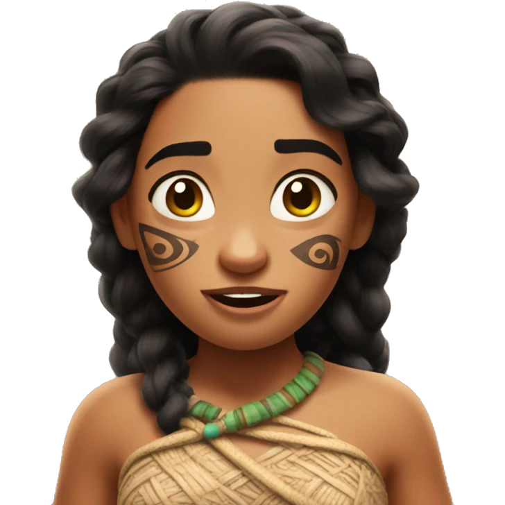 Moana with mad face emoji