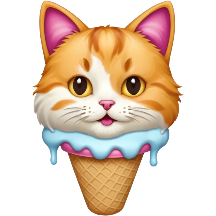 cat eating moonbeam ice cream emoji