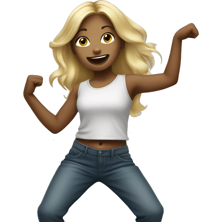 Blonde girl dancing hip hop  emoji