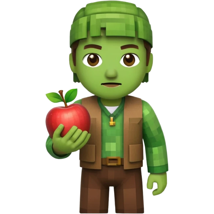 villager from minecraft, apple emoji style emoji