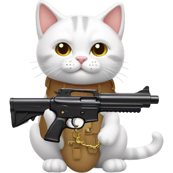 cat with pistol toy emoji