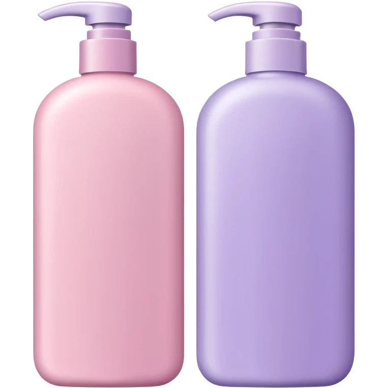 light pink and light lilac shampoo bottles together emoji
