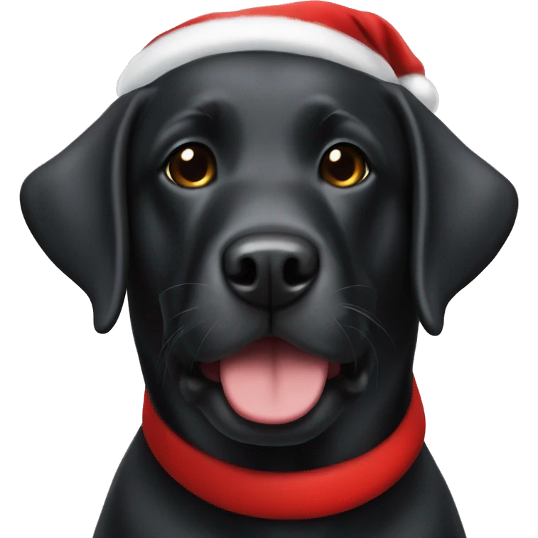 Black lab with Santa hat emoji