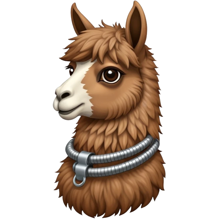 llama with a steel resilient coil around the neck emoji