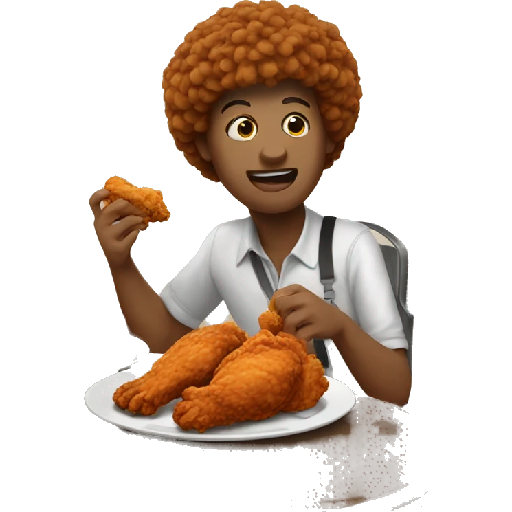 eating fried chicken emoji
