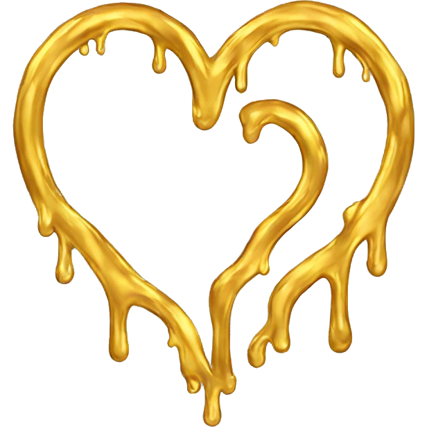 Gold melting heart  emoji