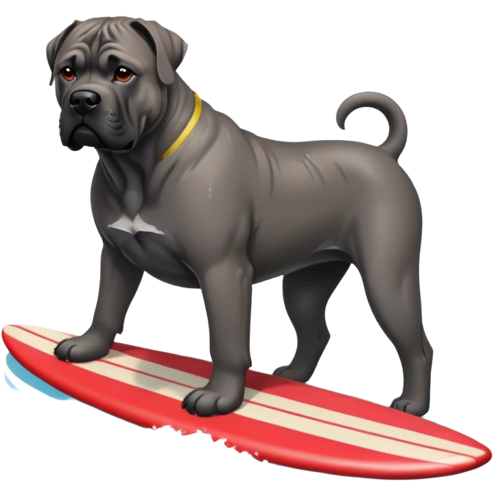 Cane corso surfing emoji