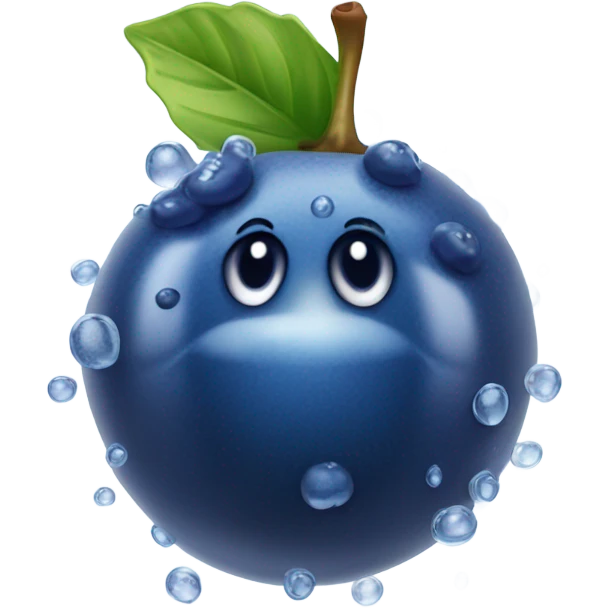 glossy blueberry, wet emoji