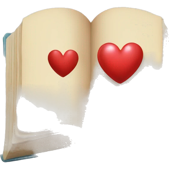 Open book and heart emoji