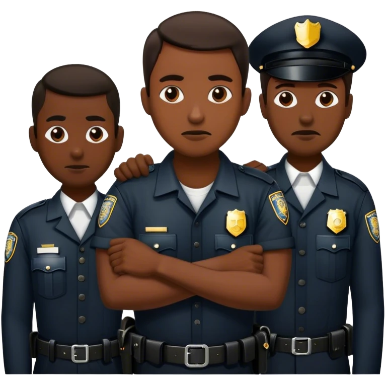 black emoji getting arrested emoji
