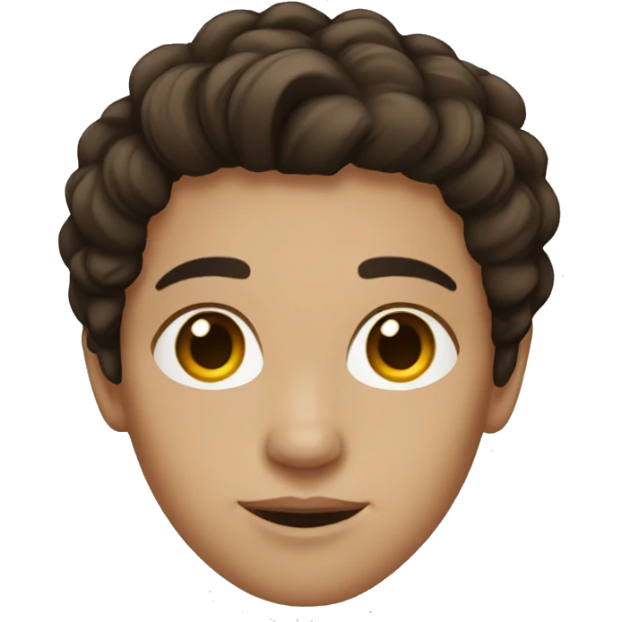 Dark brown hair with brown eyes emoji