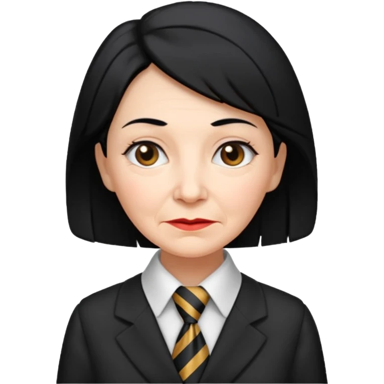old woman with Necktie. different hair styles, black hair. emoji