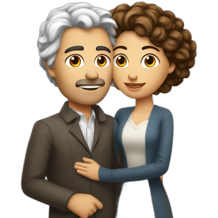 Un homme blanc au cheveux châtain qui se marie avec une femme latina emoji