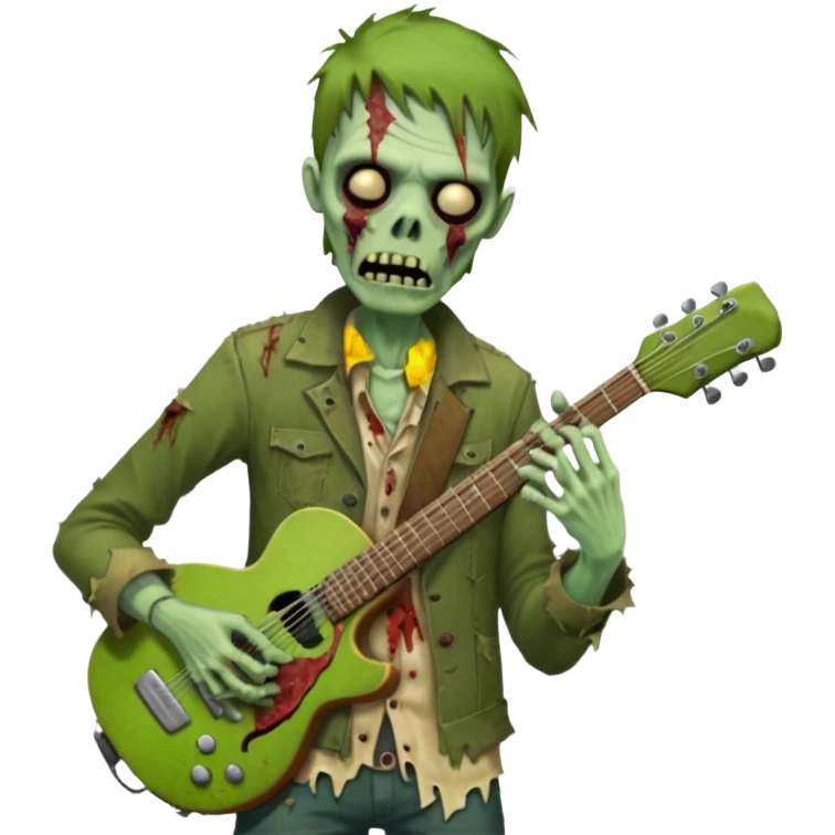 Zombie guitarist – ragged clothes emoji