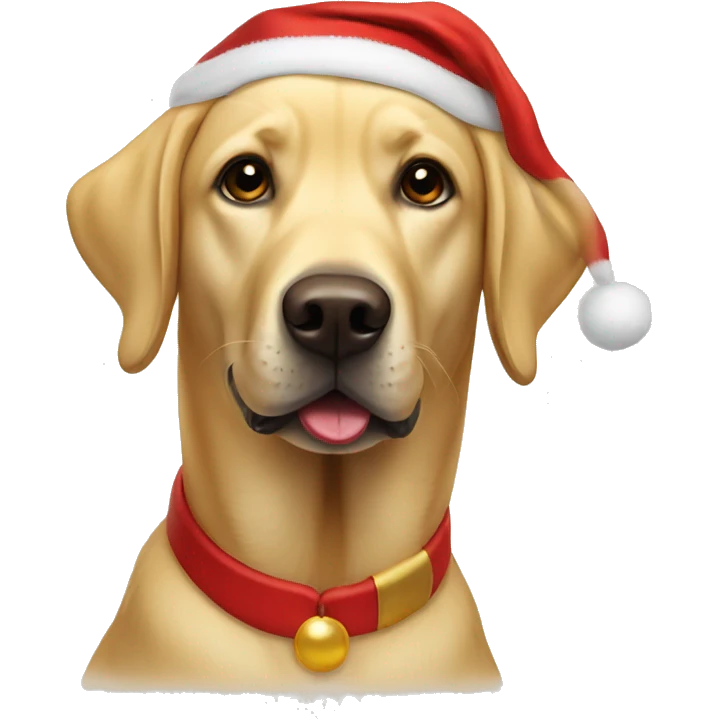 golden labrador dressed as santa emoji