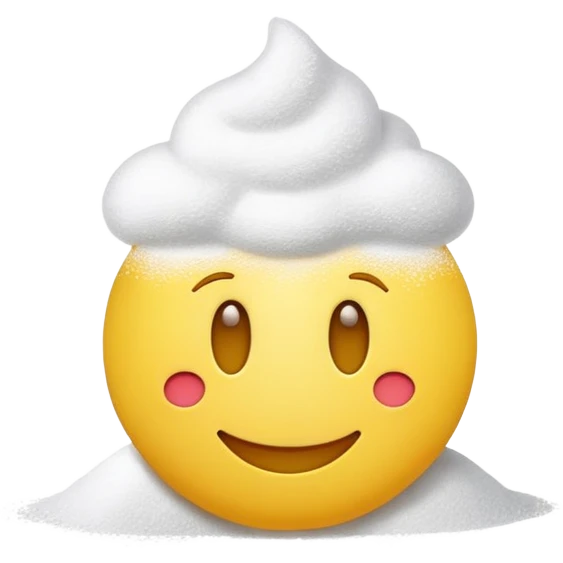 Happy emoji next to powder  emoji