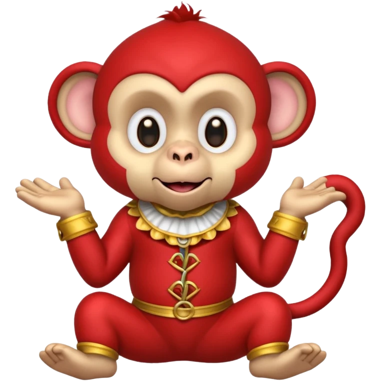 circus monkey wear red clothes emoji
