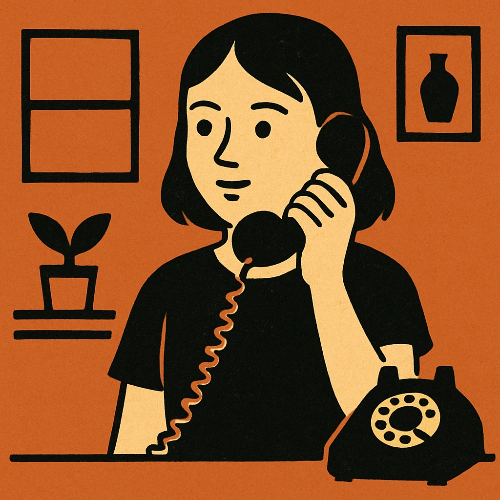 girl talking on telephone in her room emoji