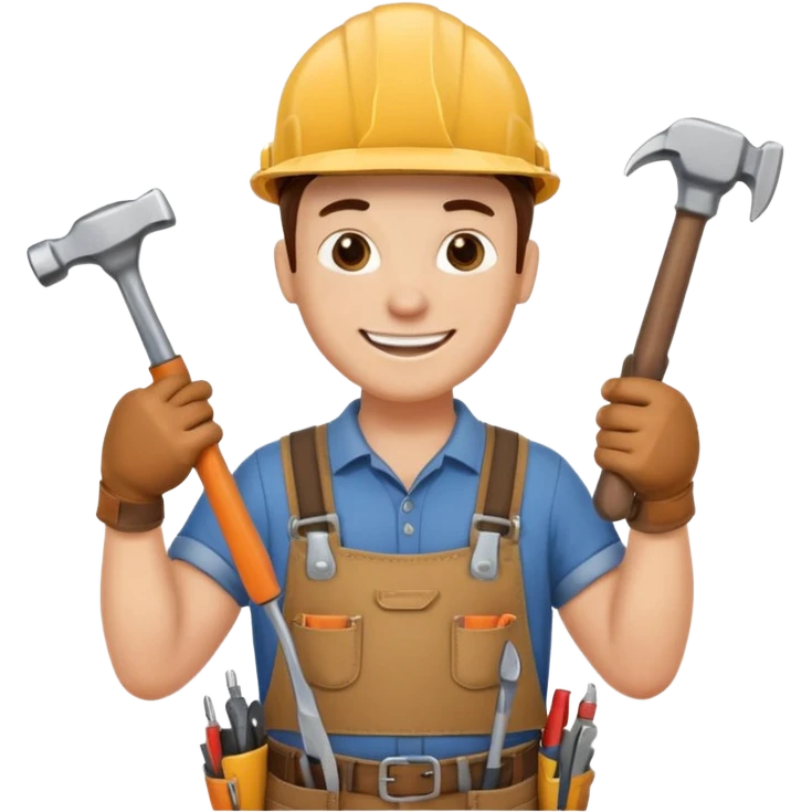 a handyman holding a hammer and a screwdriver emoji