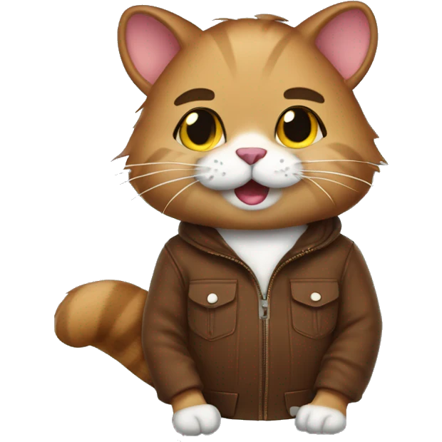 cat dressed as bucee's beaver emoji