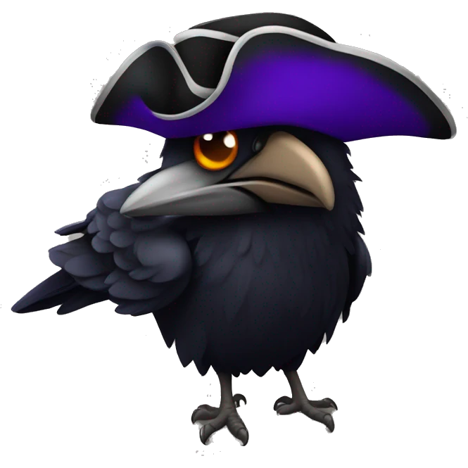 raven with pirate hat emoji