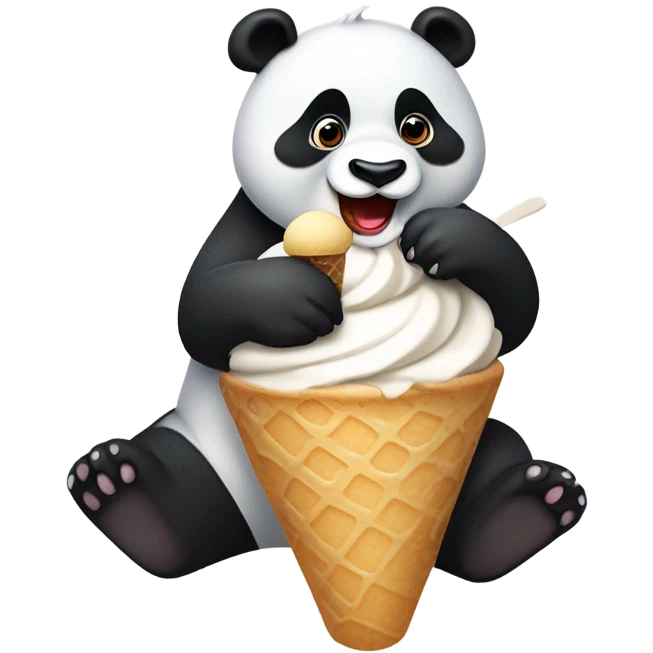 Panda eating ice cream emoji
